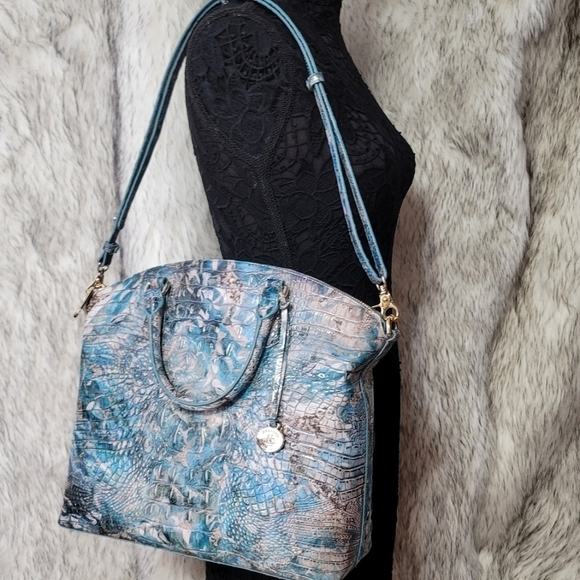 ☆ Brahmin 2 SET Duxbury Melbourne Purse Bag Satchel Ocersized Wristlet - Picture 3 of 15